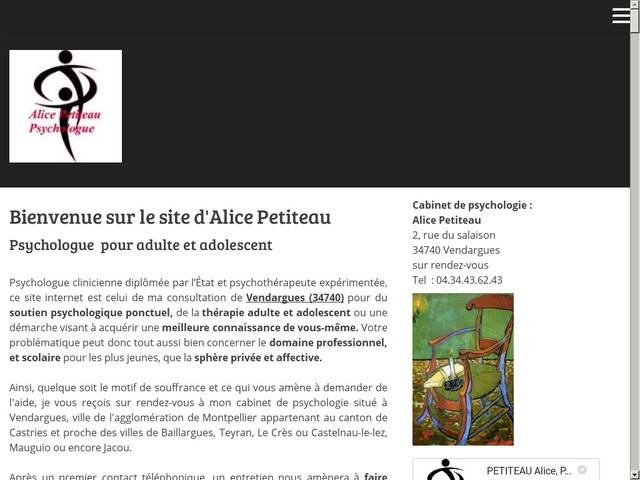 Alice petiteau, psychologue vendargues