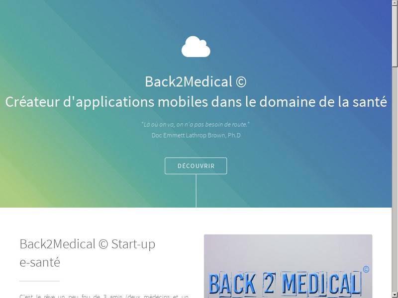 Back2medical, créateur d'applications mobiles e-santé