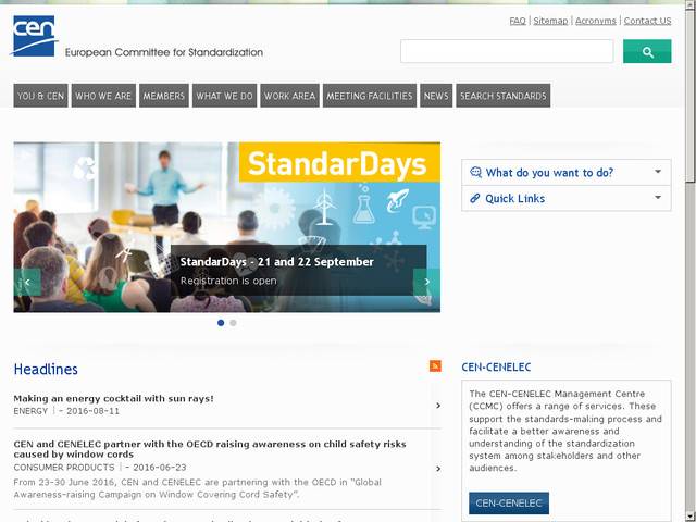 Cen, european commitee for standardization