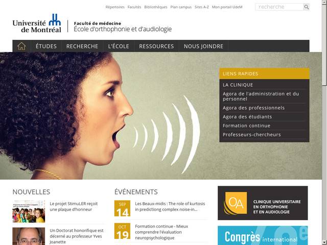 Ecole d'orthophonie et d'audiologie de montréal.