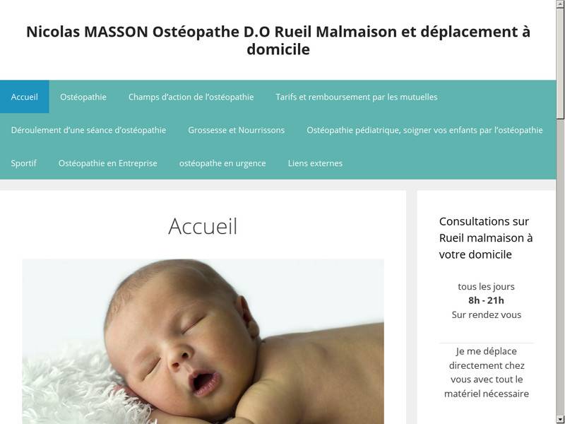 Nicolas MASSON ostéopathe D.O Rueil Malmaison, déplacement à domicile