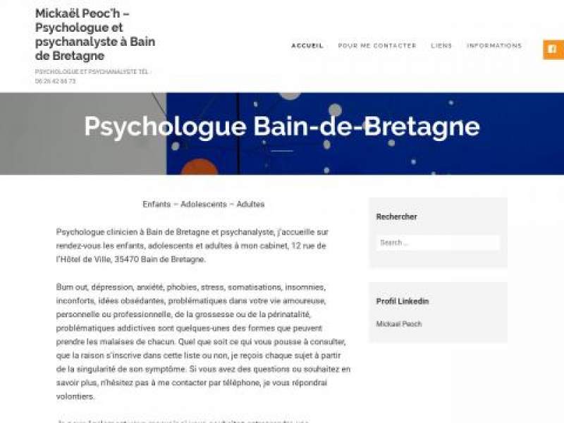 Mickaël Peoc'h psychologue et psychanalyste à Bain de Bretagne