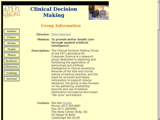 Mit clinical decision making group homepage