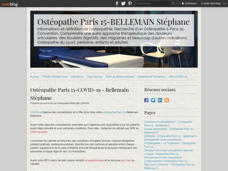 Ostéopathe paris 15- bellemain stéphane
