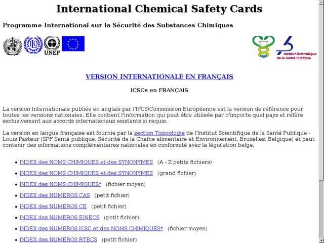 Programme international sur la sécurité des substances 
chimiques