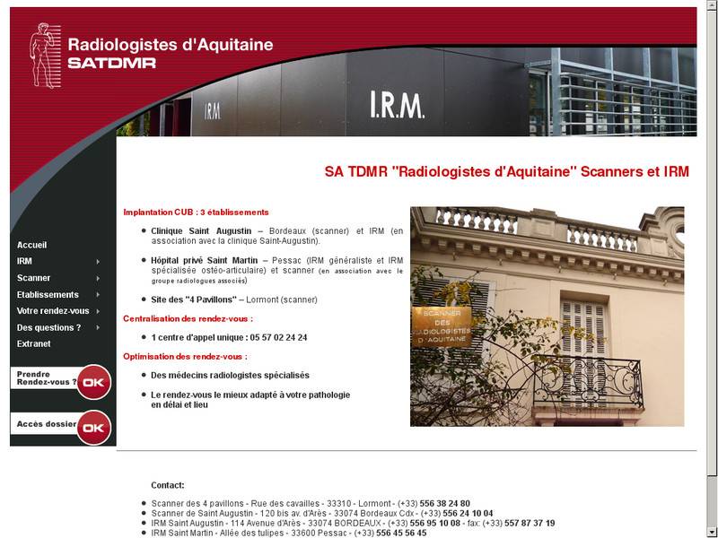 SA TDMR : scanners et IRM,  3 sites en  Gironde 