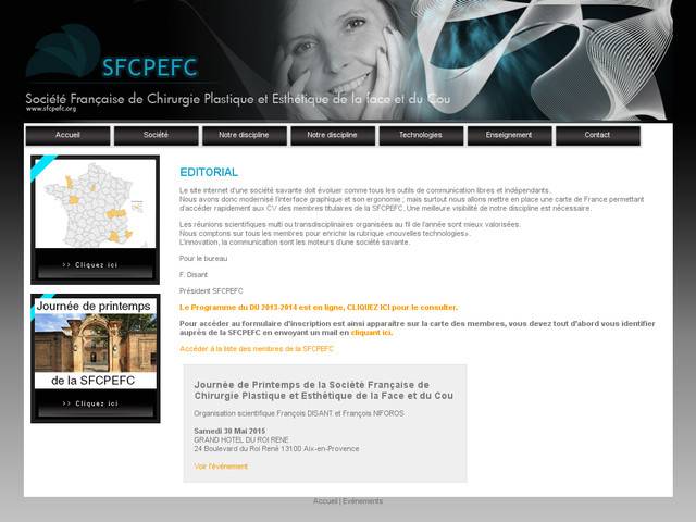Sfcpefc: société française de chirurgie plastique et 
esthétique de la face et du cou.