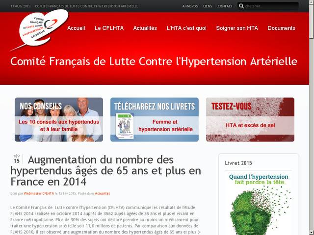 Site du comité français de lutte contre l'hypertension 
artérielle
