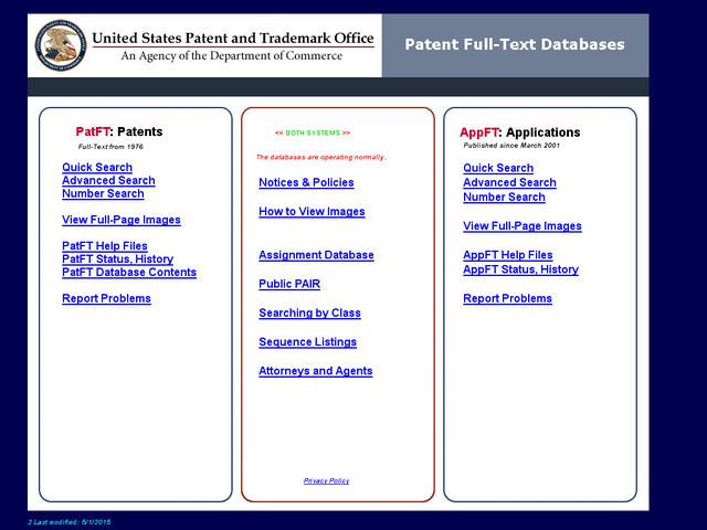Uspto web patent database