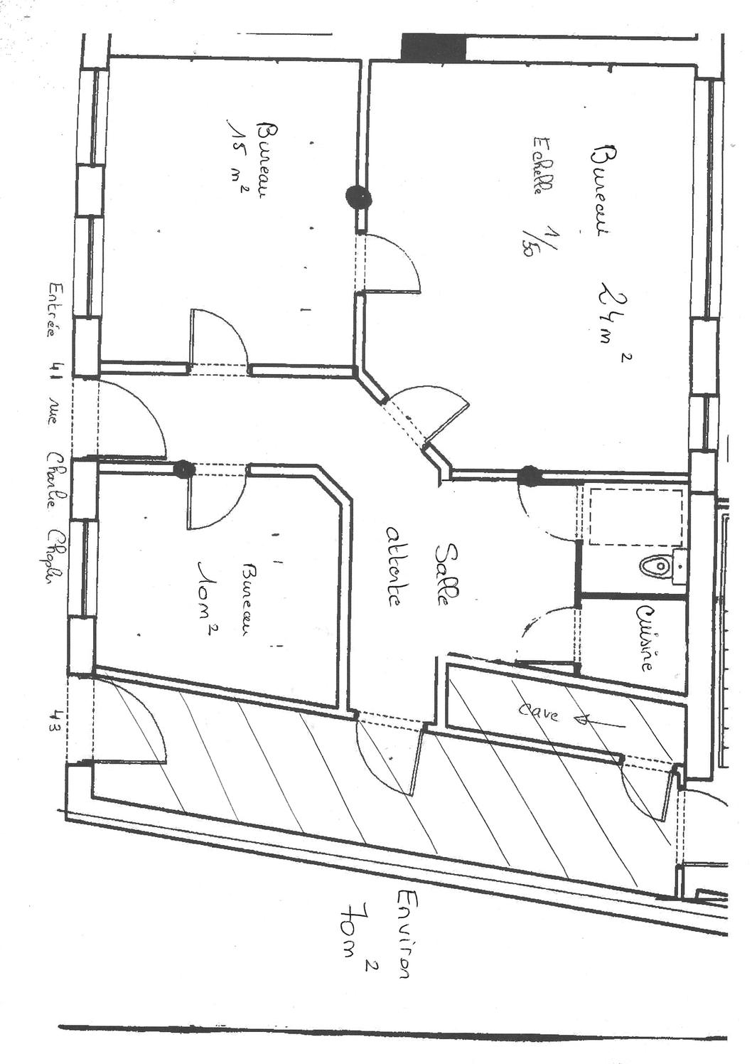Local de 70 m² - 3 bureaux accès individuel rue et pmr — photo 2