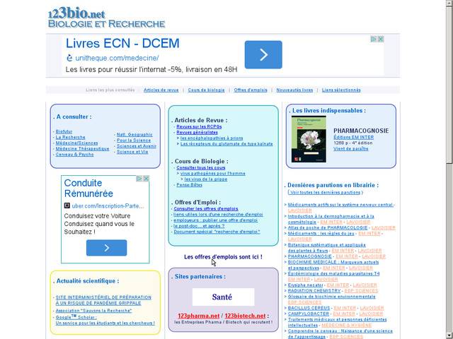 123bio, biologie et recherche sur le net