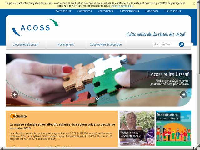 Acoss : agence centrale des organismes de sécurité 
sociale