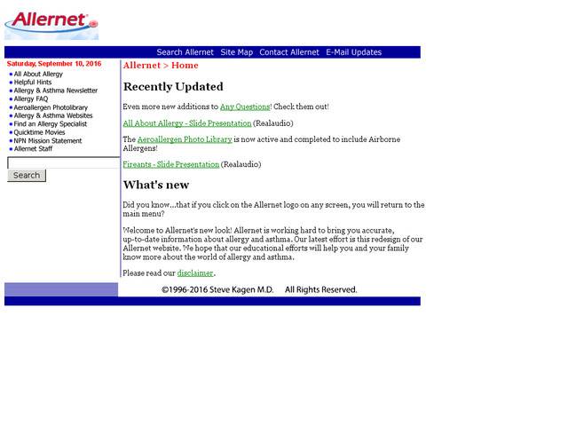 Allernet. allergy asthma web sites.