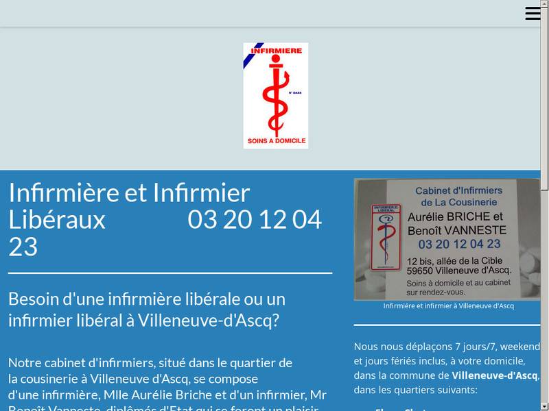 infirmière libérale ou à domicile Villeneuve d'Ascq