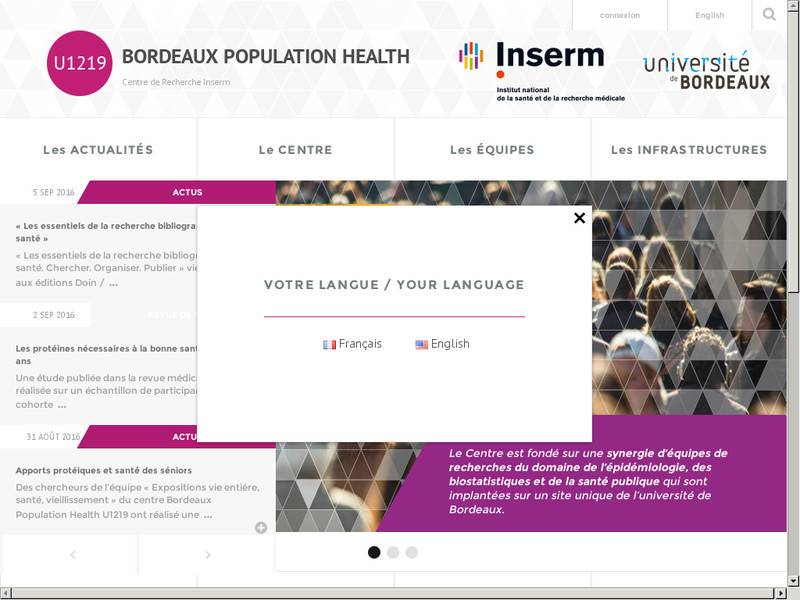 Centre U897 Epidémiologie et Biostatistique