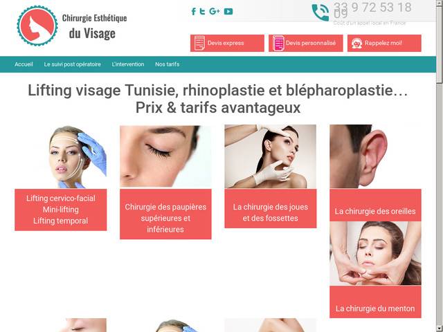 Chirurgie esthétique du visage en tunisie