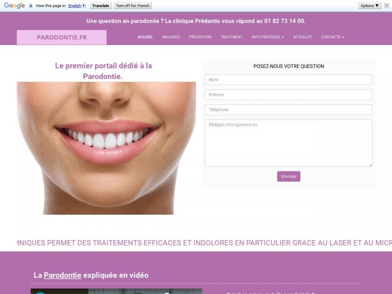 Parodontie avec la clinique dentaire prédentis