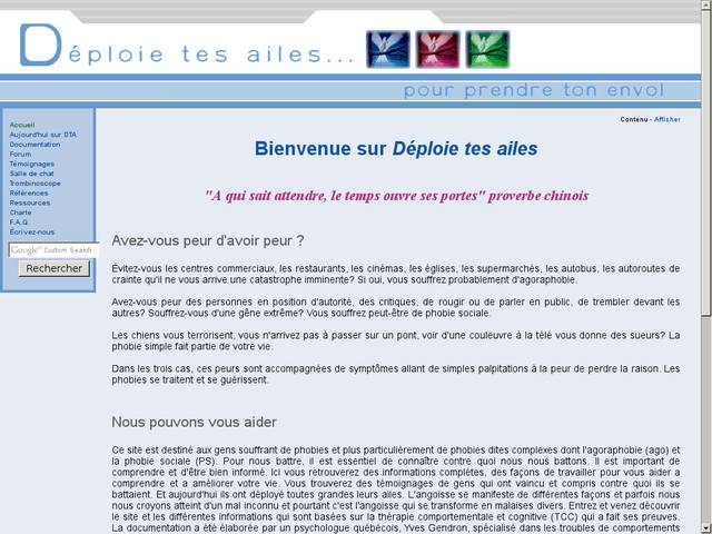 Déploie tes ailes : agoraphobie/phobie sociale