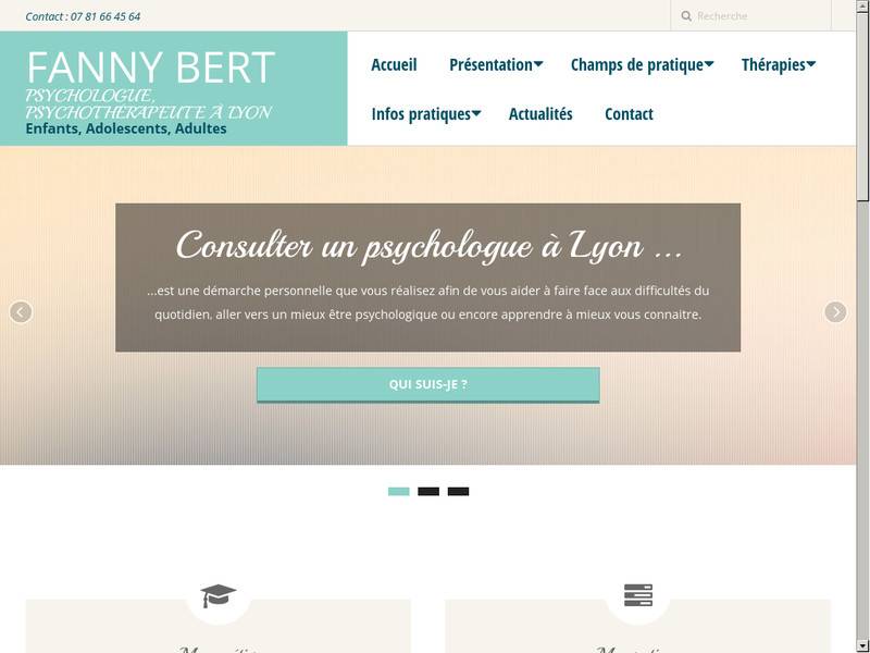 Fanny Bert, Psychologue à Lyon et Psychothérapeute
