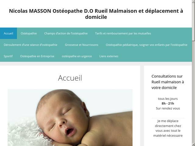 Nicolas masson ostéopathe d.o rueil malmaison, déplacement à domicile