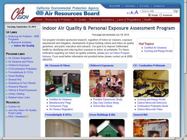 Indoor air quality personal exposure assessment program