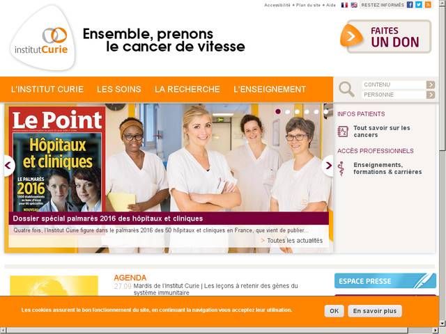 Institut curie : la science au service de l'homme.
