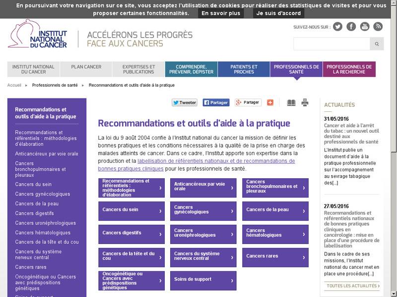 Cancérologie : SOR (Standards, Options et Recommandations)