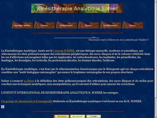 La kinésithérapie analytique basée sur le concept 
sohier