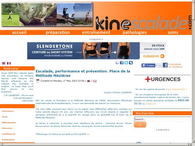 La kinésithérapie des grimpeurs