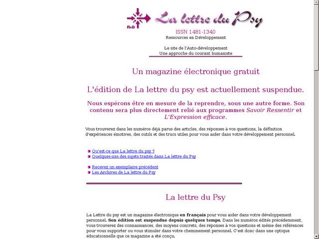 La lettre du psy.