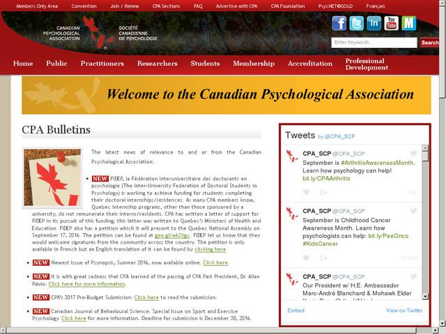 La société canadienne de psychologie
