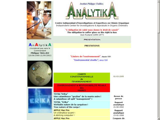 Le dossier erika - centre de recherche analytika