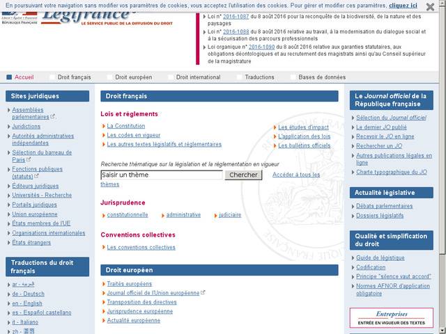 Légifrance, l'essentiel du droit français.