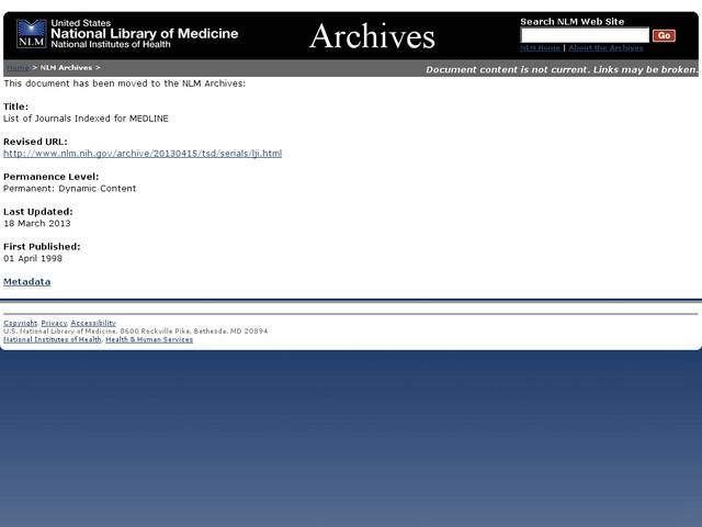 Liste des revues indexés dans l'index medicus.