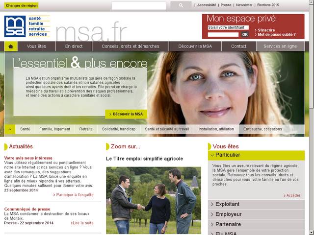 Msa, mutualité sociale agricole.