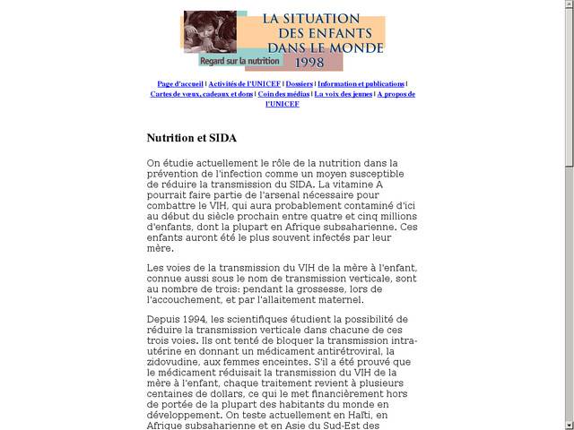 Nutrition et sida.