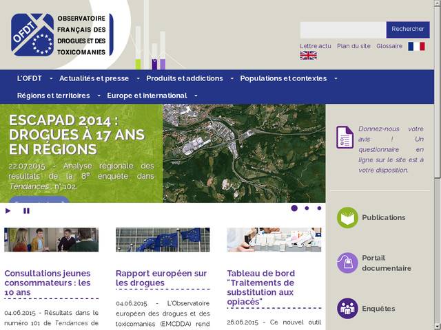 Ofdt : observatoire français des drogues et des
toxicomanies, réseau reitox