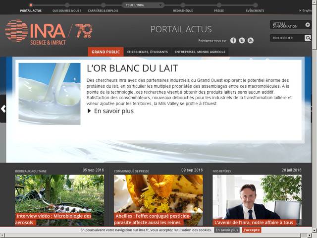 Page d'accueil du serveur www de l'institut national de la recherche agronomique - inra -