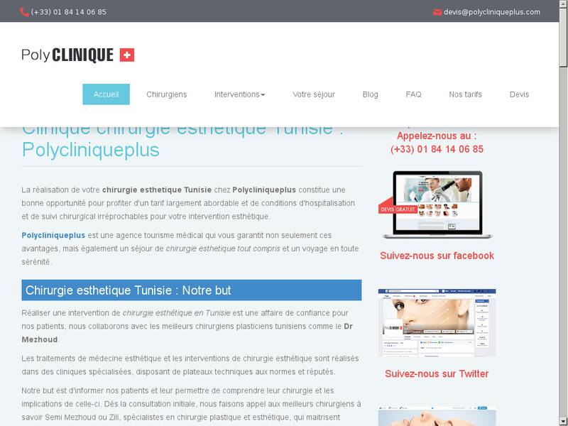 Chirurgie esthétique en Tunisie avec Polycliniqueplus