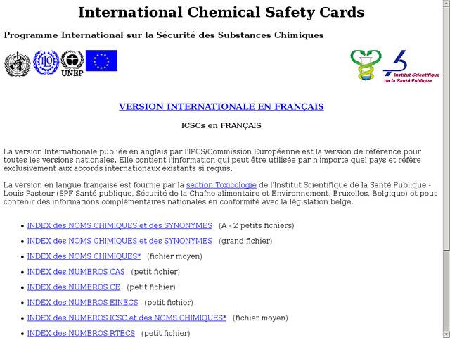 Programme international sur la sécurité des substances
chimiques