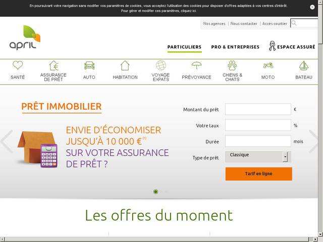 Site de la compagnie d'assurances april