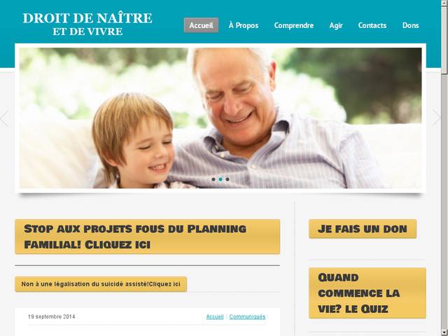 Site officiel de l'association droit de naître - 
50.000 français contre l'avortement