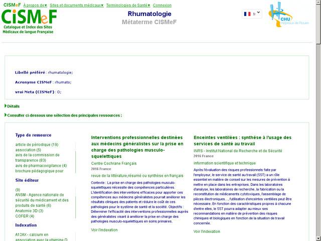 Sites francophones de rhumatologie
