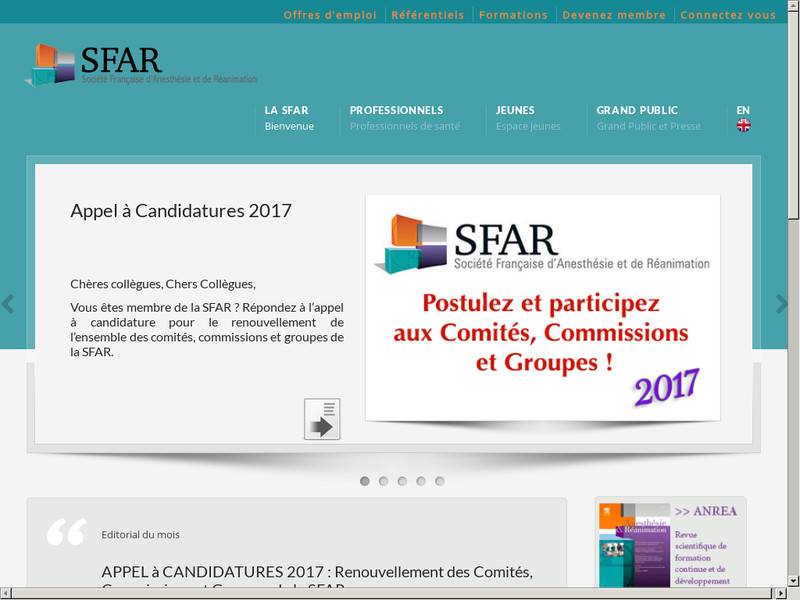 SFAR Société Française d'Anesthésie et de Réanimation