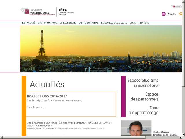 Université rené descartes, ufr biomédicale, centre universitaire des saints pères.