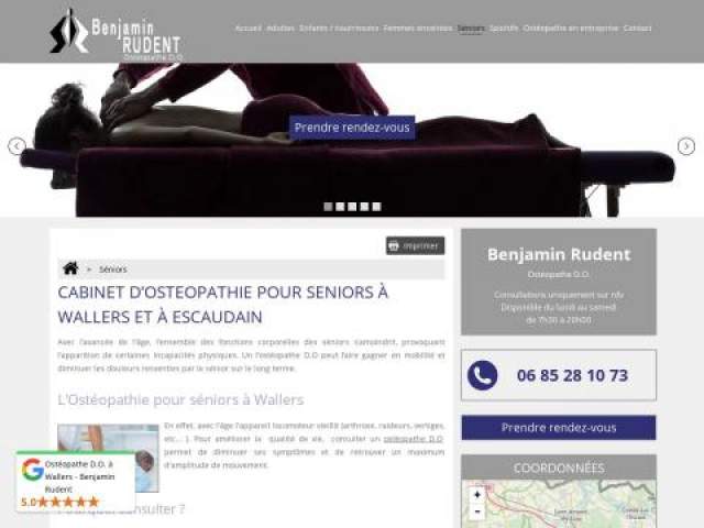 Benjamin rudent, votre ostéopathe pour  senior à wallers  59