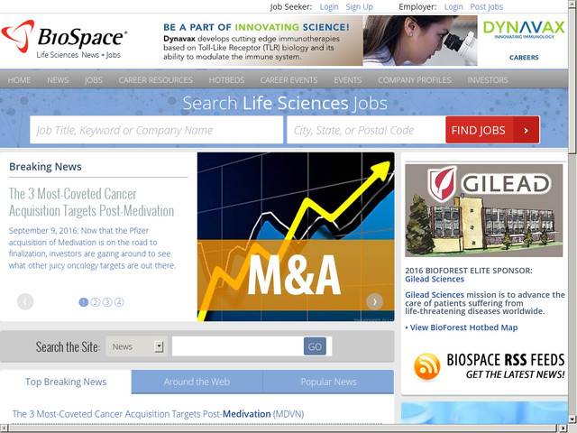 Welcome to biospace - the hub site for biotechnology