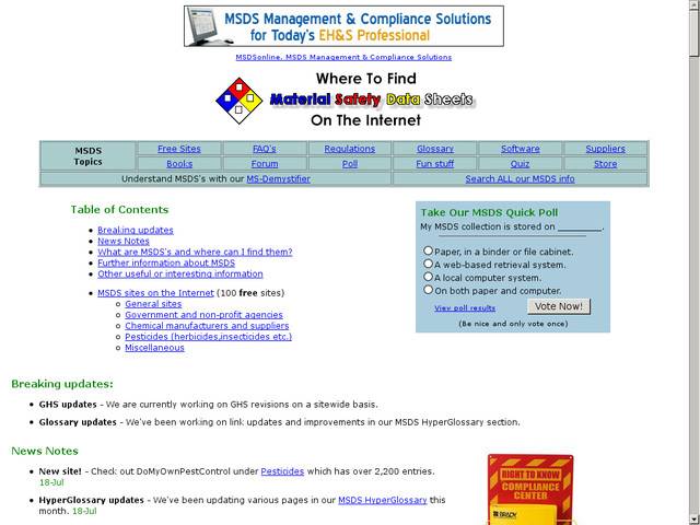 Where to find material data sheets on the internet