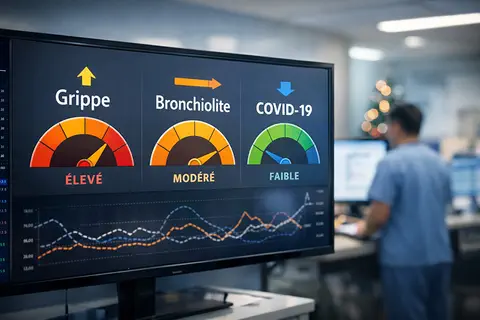 Grippe en progression, bronchiolite persistante, COVID-19 discret : les indicateurs de la semaine 52