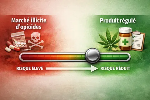 Cannabis r&eacute;cr&eacute;atif : une baisse de 9 &agrave; 11 points de l&rsquo;usage quotidien d&rsquo;opio&iuml;des chez les injecteurs, selon une &eacute;tude am&eacute;ricaine